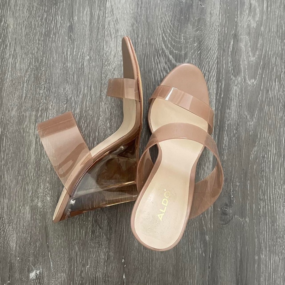 ALDO clear nude heels